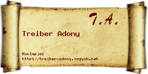Treiber Adony névjegykártya